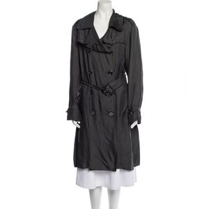 Silk Burberry Trench Coat - Dark Gray